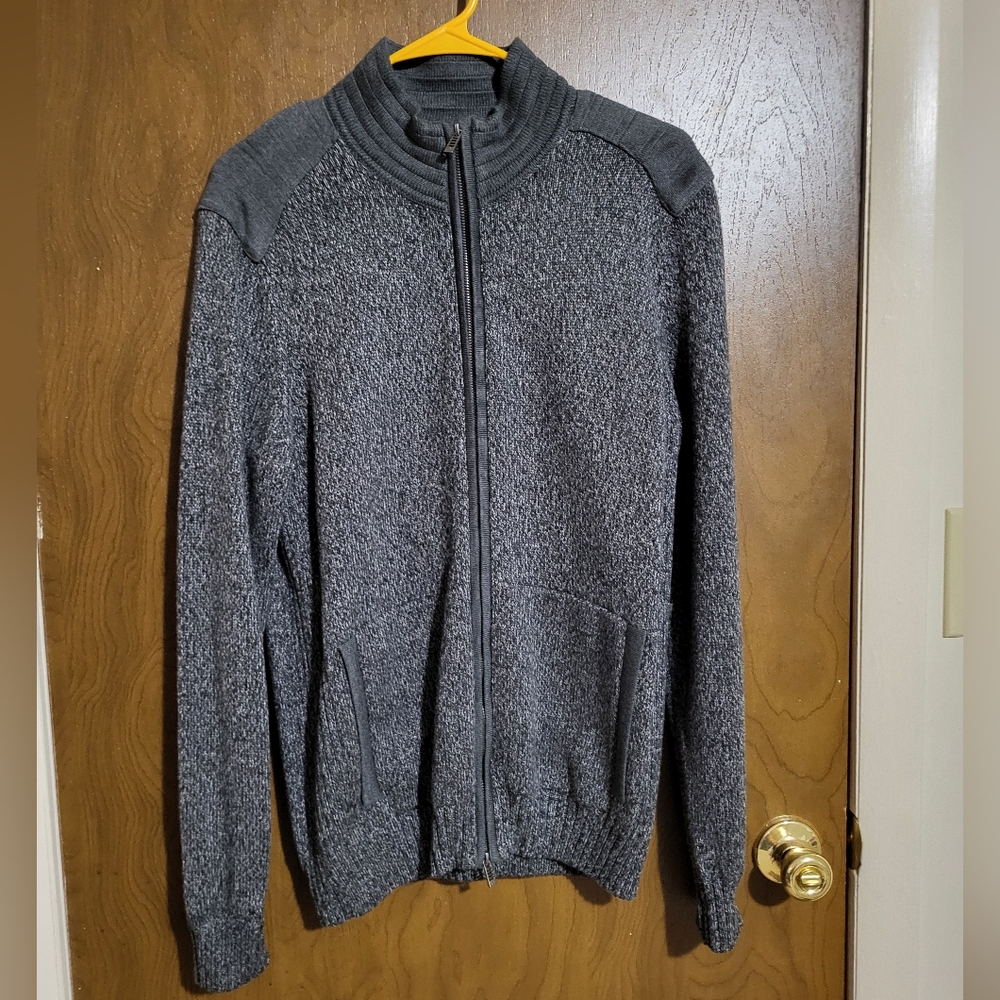Calvin Klein Men's Charcoal Zip-Up Sweater